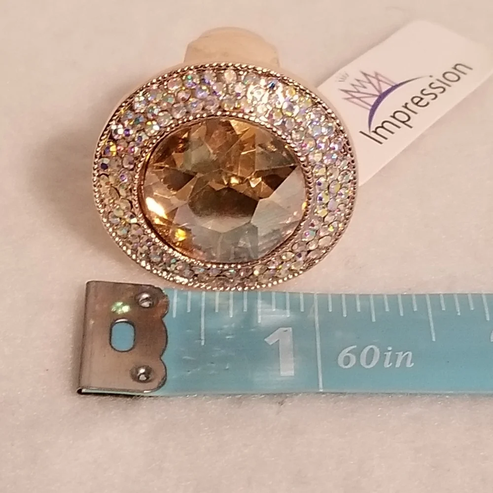 Impression Rhinestone Stretch Ring - Picture 2 of 6